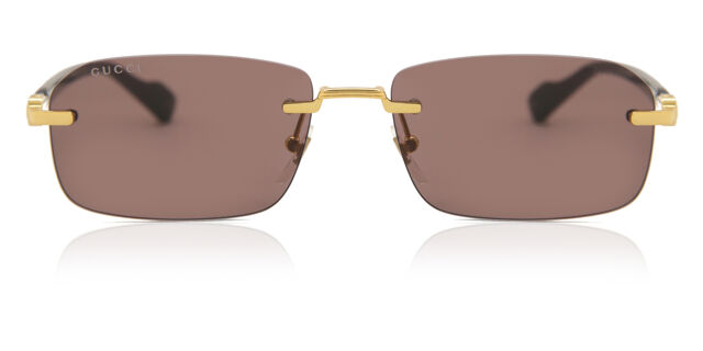 Gucci GG1221S 002 Rectangle Gold Sunglasses | SmartBuyGlasses US display picture 2