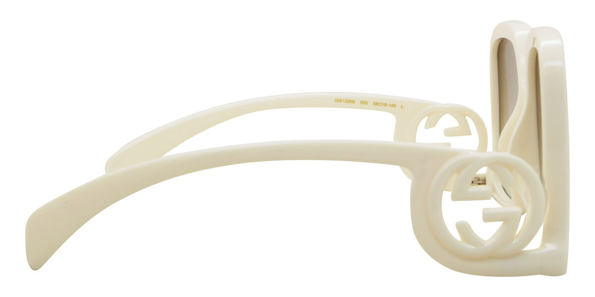 Gucci GG1326S 002 Square Ivory White Sunglasses | SmartBuyGlasses US