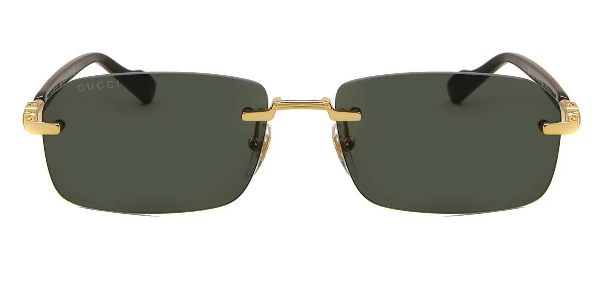 Gucci GG1221S 001 Rectangle Gold Sunglasses | SmartBuyGlasses US display picture 1