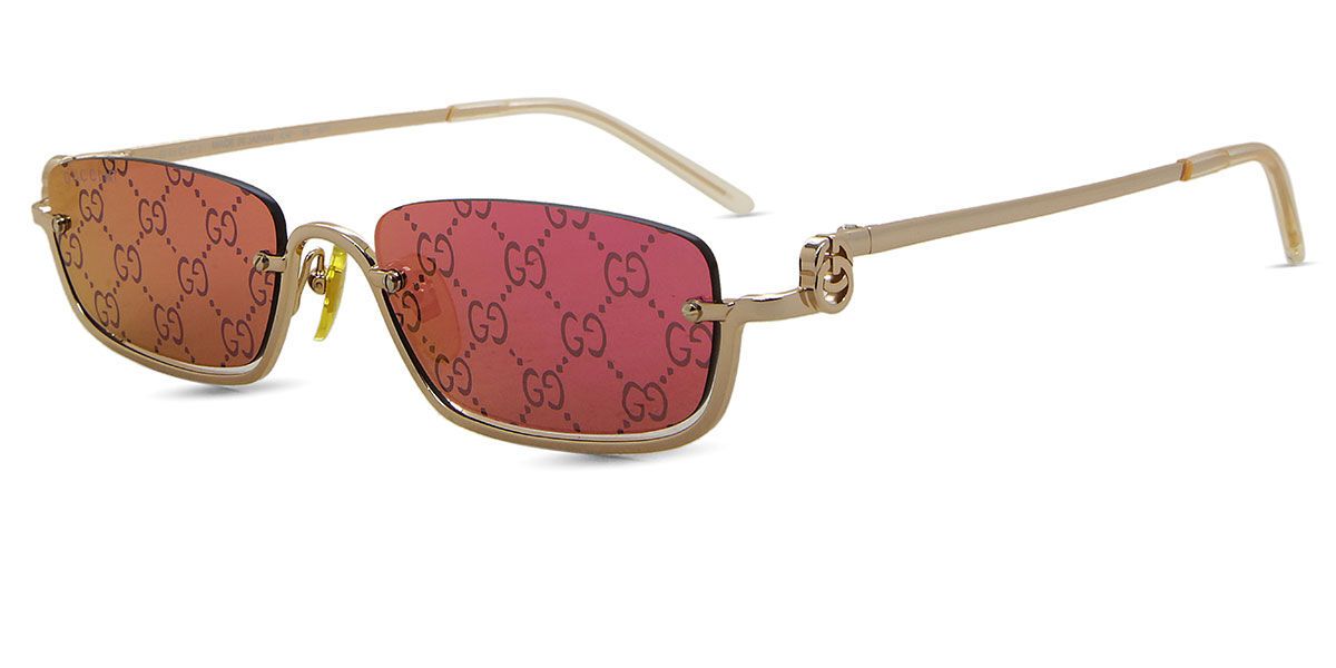 Gucci GG1278S 005 Rectangle Gold Sunglasses | SmartBuyGlasses US