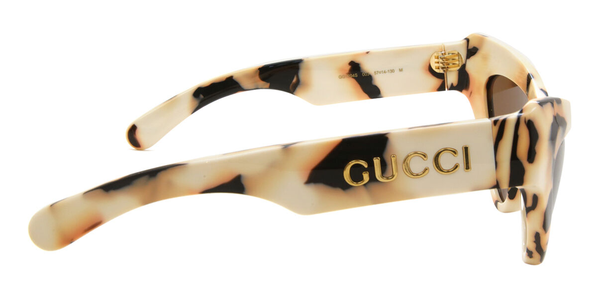 Gucci GG1294S 003 Cat Eye Ivory White Black Sunglasses