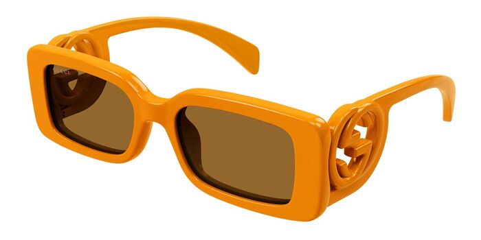 Gucci GG1325S 007 Rectangle Yellow Sunglasses  display picture 1