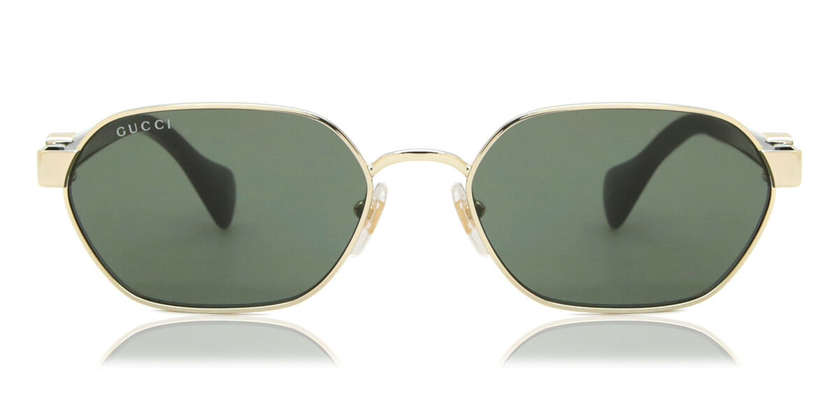 Gucci GG1593S 001 Geometric Gold Sunglasses | SmartBuyGlasses US