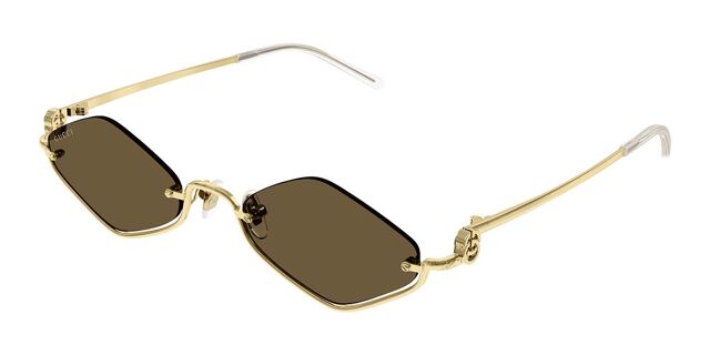 Gucci GG1604S 002 Geometric Gold Sunglasses | SmartBuyGlasses US display picture 2