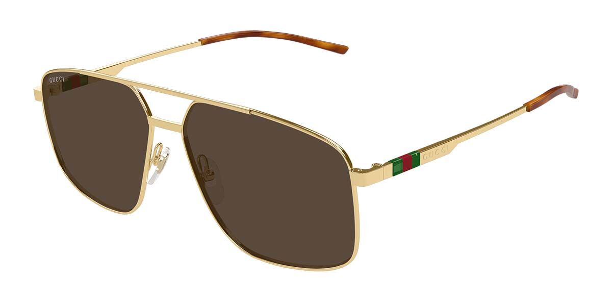 Gucci GG1676S 002 Square Gold Sunglasses | SmartBuyGlasses US