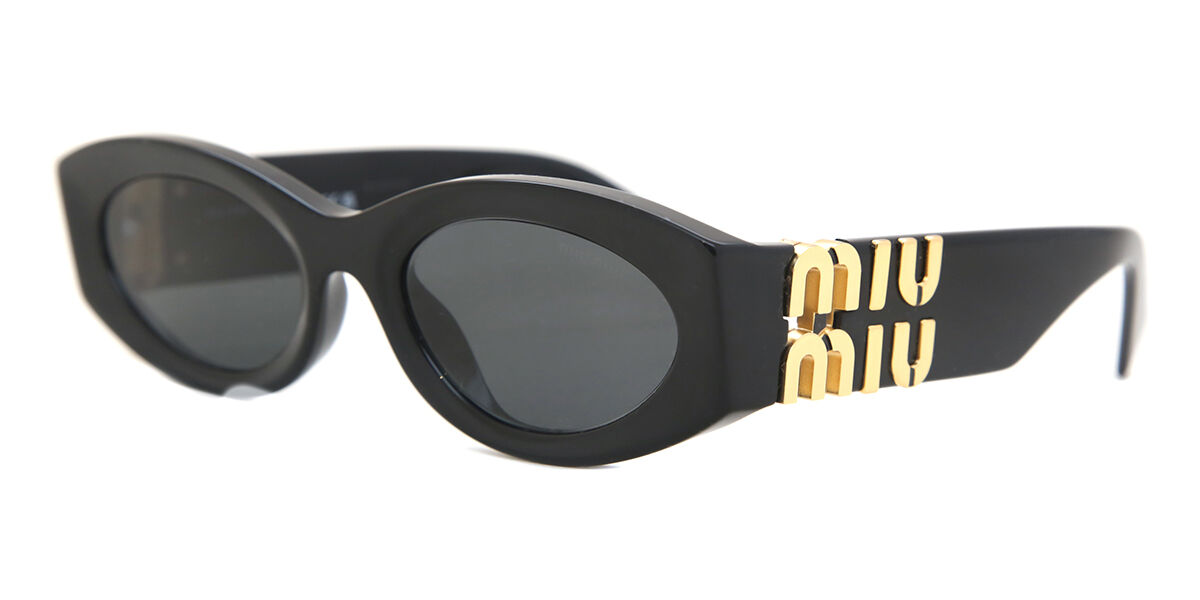 Miu Miu MU11WS 1AB5S0 Oval Black Sunglasses | SmartBuyGlasses US
