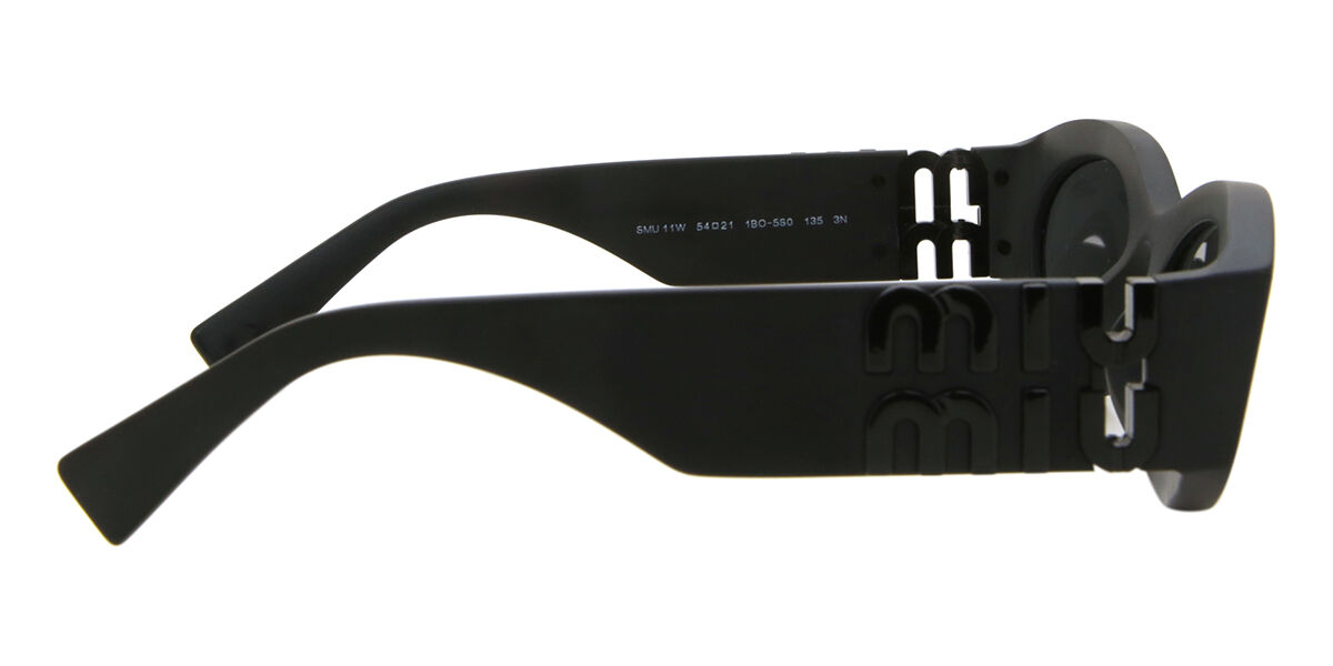 Miu Miu MU11WS 1BO5S0 Oval Black Sunglasses | SmartBuyGlasses US