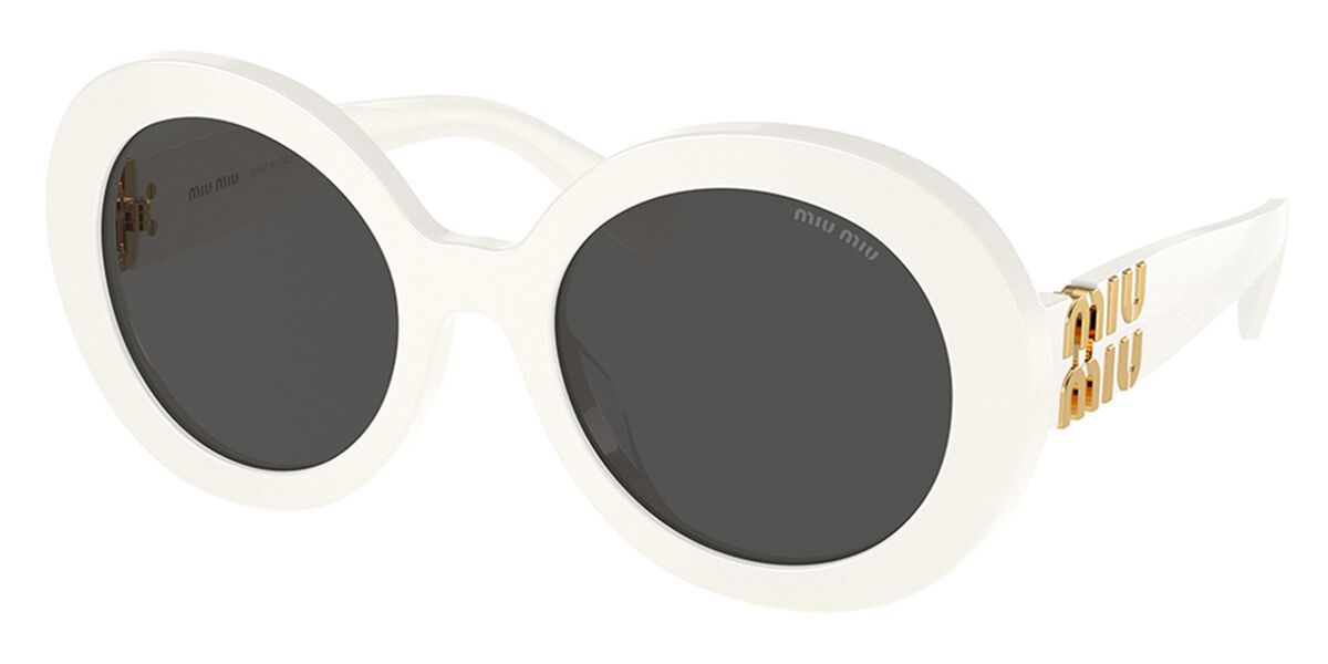 Miu Miu MU11YS Asian Fit 1425S0 Round White Sunglasses