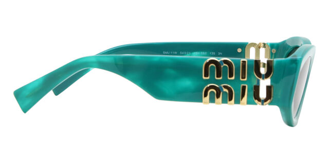 Miu Miu MU11WS 15H5S0 Oval Green Sunglasses | SmartBuyGlasses US display picture 3
