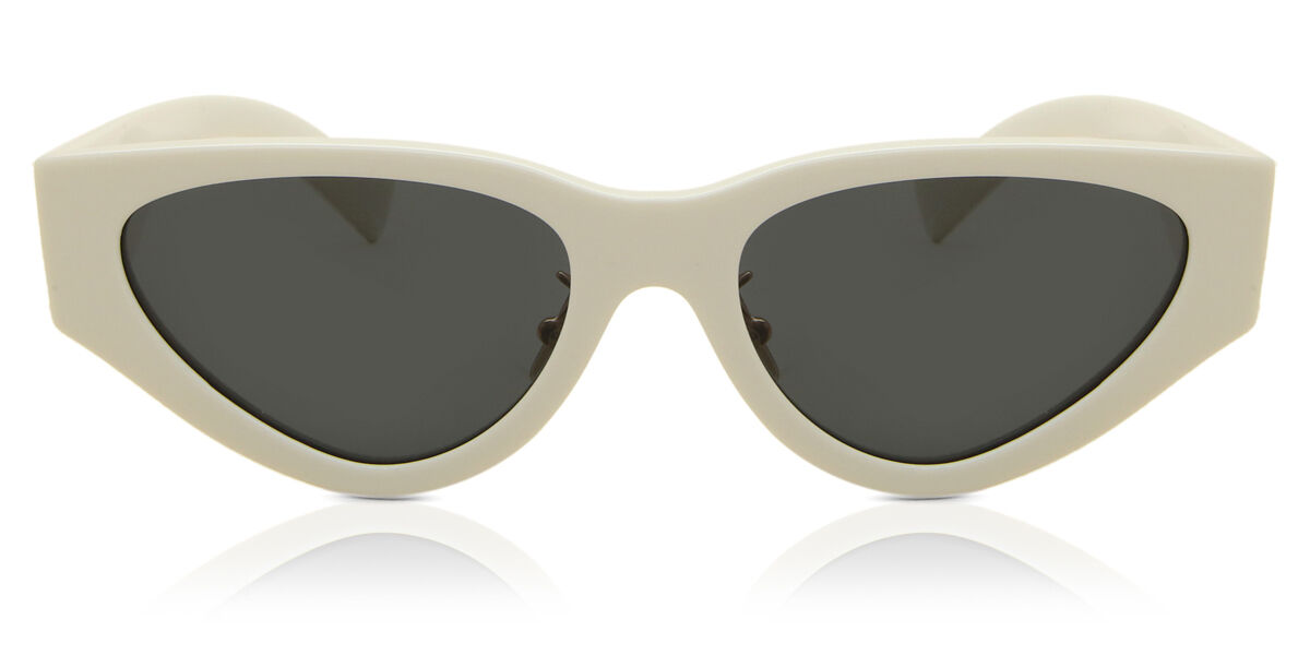 miu miu ホワイトフレーム サングラス Miu Miu MU03ZS 1425S0 Cat Eye White Sunglasses | SmartBuyGlasses US