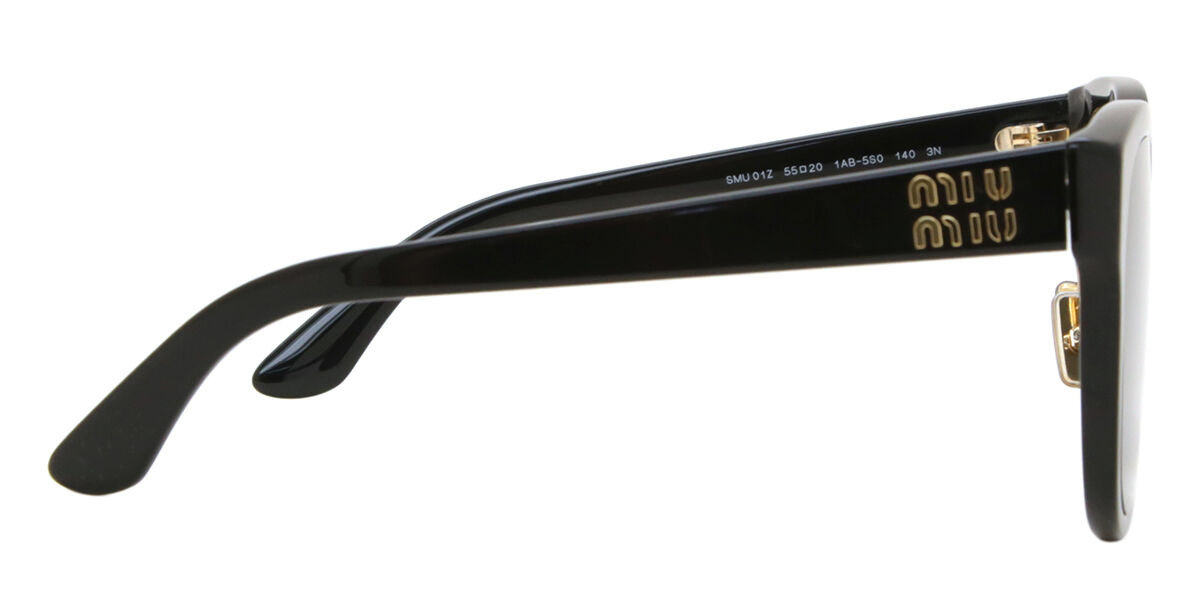 Miu Miu MU01ZS 1AB5S0 Square Black Sunglasses | SmartBuyGlasses US