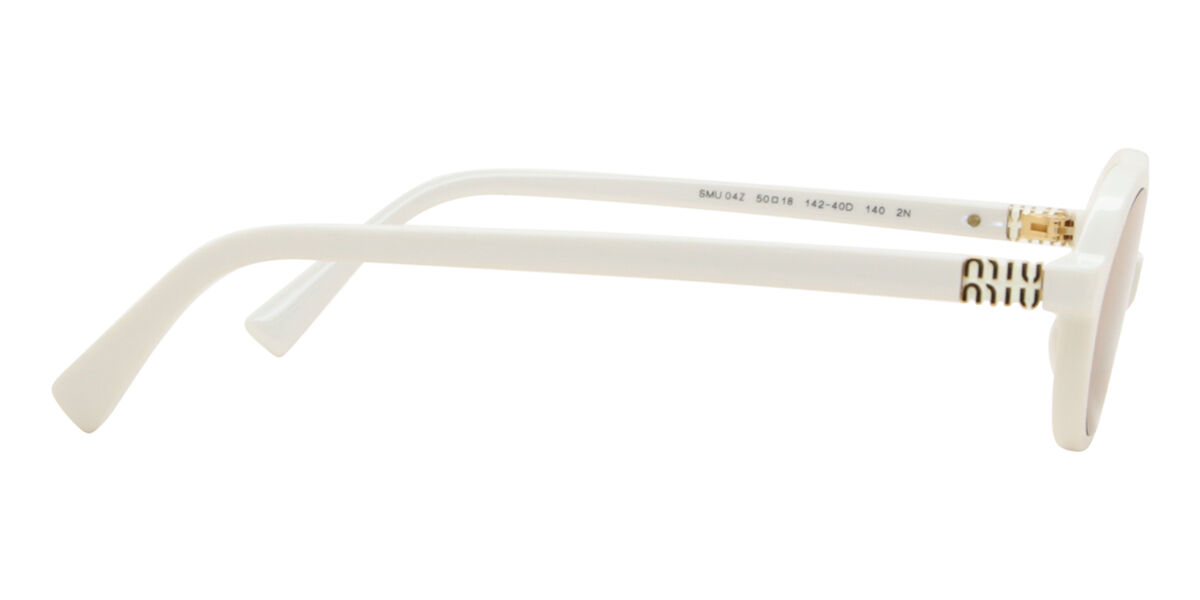 Miu Miu MU04ZS 14240D Oval White Sunglasses | SmartBuyGlasses US