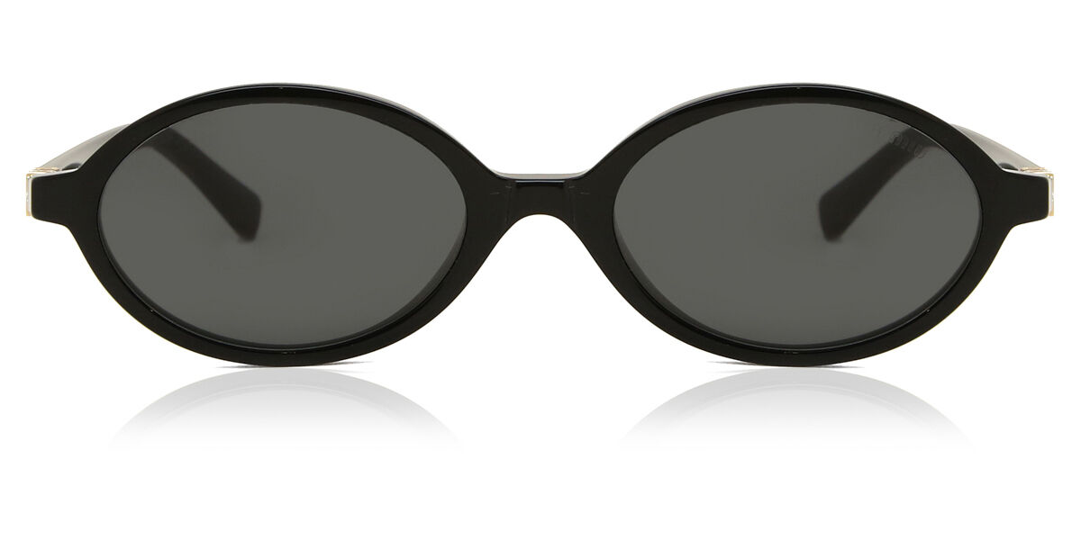 Miu Miu MU04ZS 1AB5S0 Oval Black Sunglasses | SmartBuyGlasses US