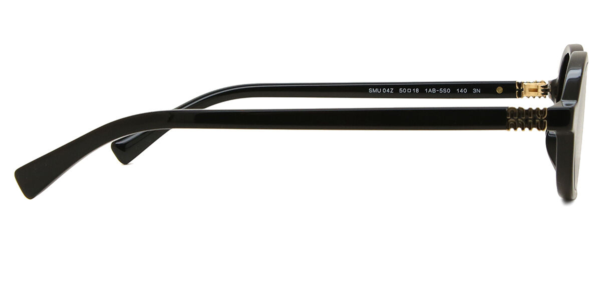 Miu Miu MU04ZS 1AB5S0 Oval Black Sunglasses | SmartBuyGlasses US