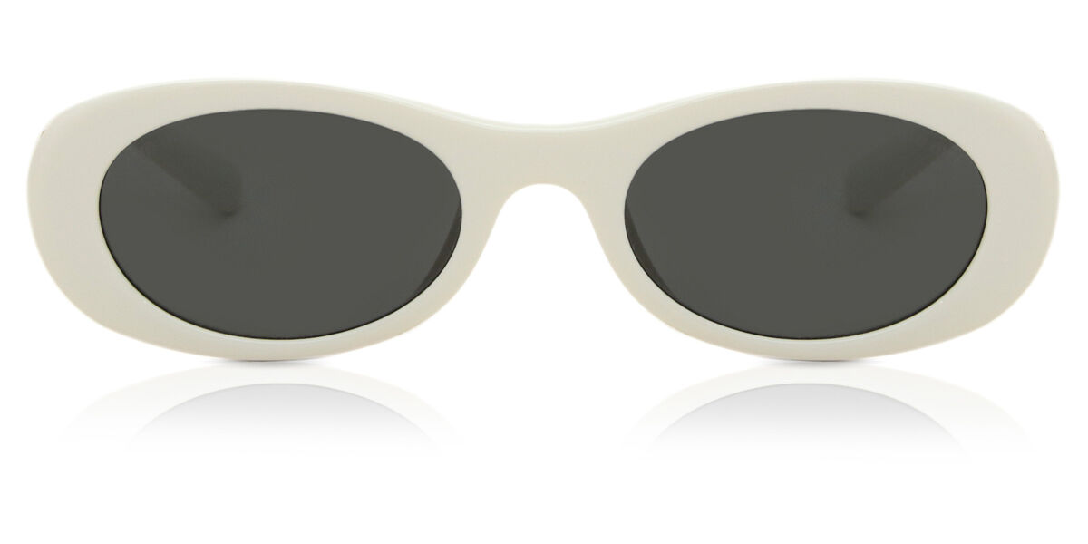 Miu Miu MU06ZS 11T40F Oval Transparent Sand Brown Sunglasses