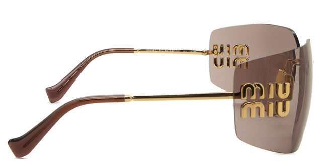 Miu Miu MU54YS 5AK06I Wraparound Gold Sunglasses  display picture 1