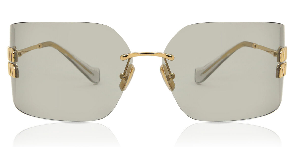 Miu Miu MU54YS 5AK30B Wraparound Gold Sunglasses | SmartBuyGlasses US