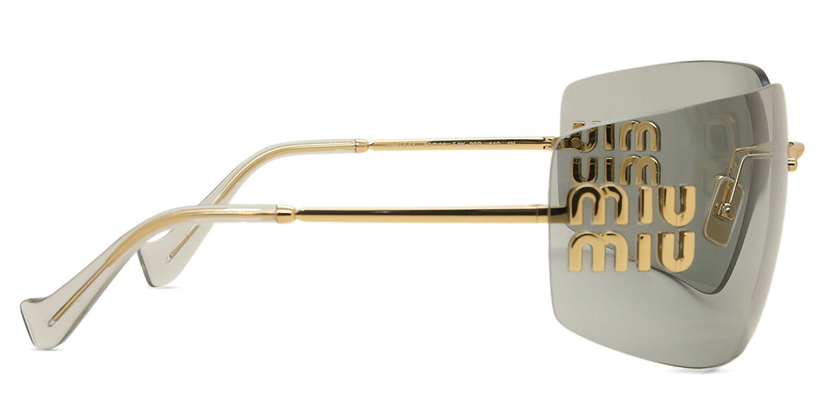 Miu Miu MU54YS 5AK30B Wraparound Gold Sunglasses | SmartBuyGlasses US