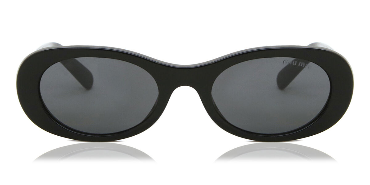 Miu Miu MU06ZS 1AB5S0 Oval Black Sunglasses | SmartBuyGlasses US