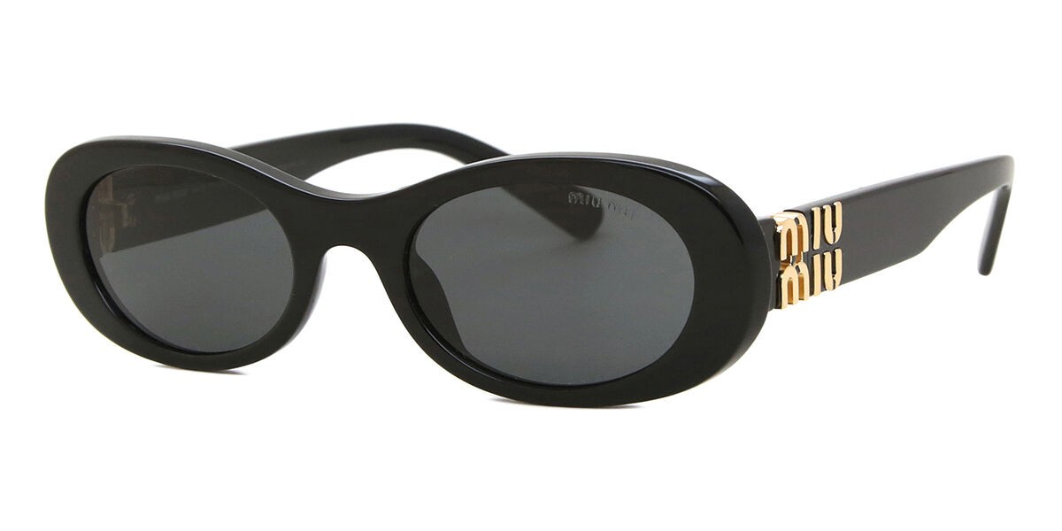 Miu Miu MU06ZS 1AB5S0 Oval Black Sunglasses | SmartBuyGlasses US