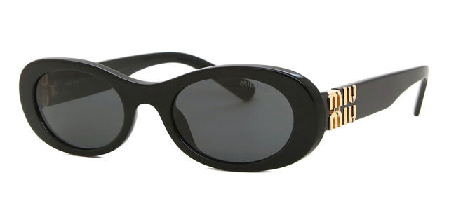 Miu Miu MU06ZS 1AB5S0 Oval Black Sunglasses | SmartBuyGlasses US