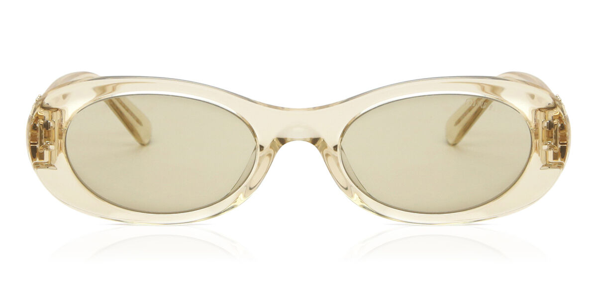 Miu Miu MU06ZS 11T40F Oval Transparent Sand Brown Sunglasses