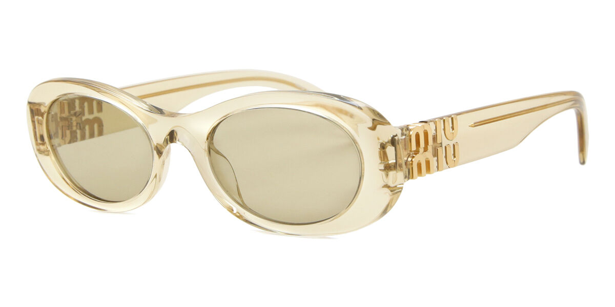 Miu Miu MU06ZS 11T40F Oval Transparent Sand Brown Sunglasses
