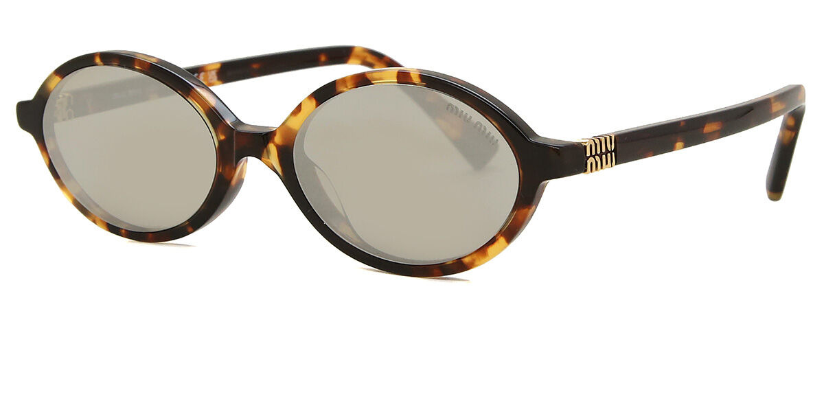 Miu Miu MU04ZS VAU07F Oval Honey Yellow Tortoise Sunglasses