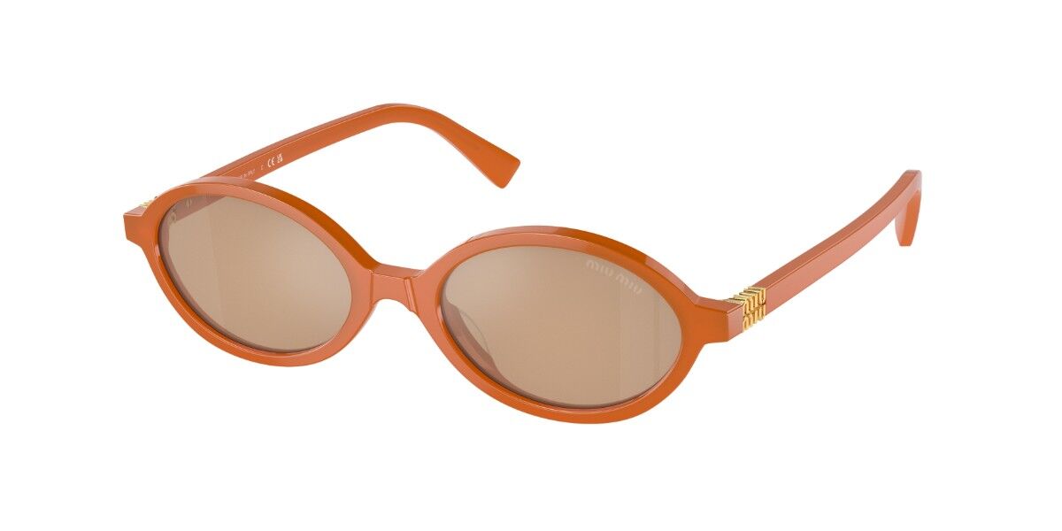 Miu Miu MU04ZSF Asian Fit VAU50D Oval Honey Yellow Brown Tortoise