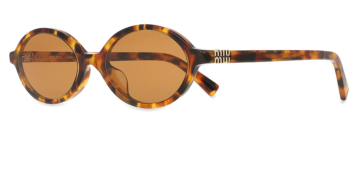 Miu Miu MU04ZSF Asian Fit 19P2Z1 Oval Honey Yellow Tortoise