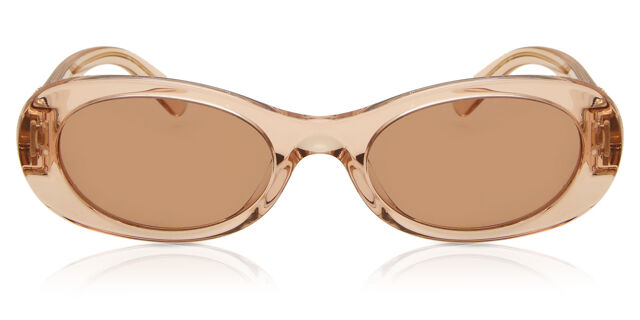 Miu Miu Metallic Rose Gold Oval Sunglasses with Brown Lenses MIU MIU MU 54ZS ZVN570D Gold Brown Rose Lens Oval Women  main image 2