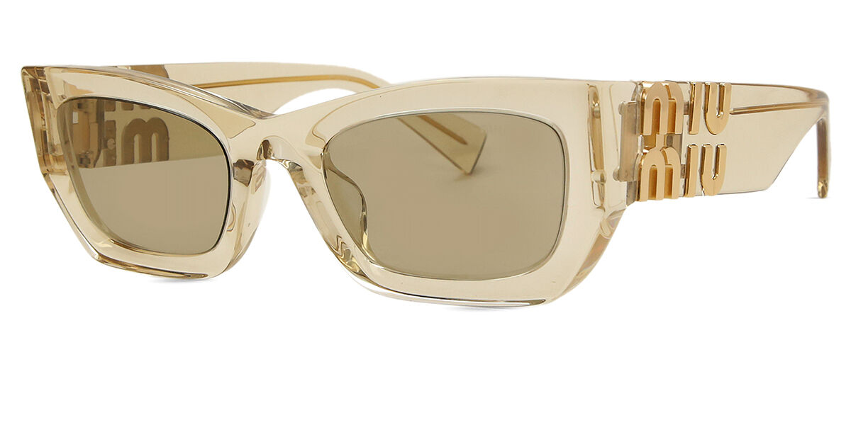 Miu Miu MU09WS 11T40F Cat Eye Transparent Sand Brown Sunglasses