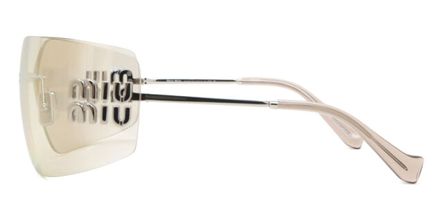 Miu Miu MU54YS 1BC10F Wraparound Silver Sunglasses  display picture 1