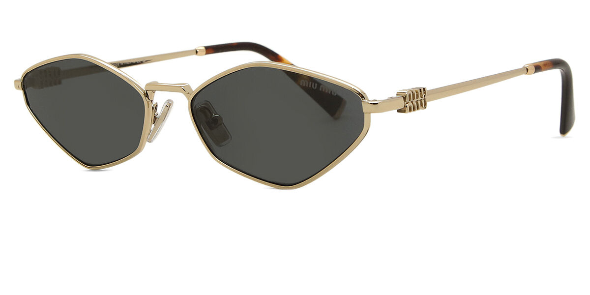 Miu Miu MU56ZS ZVN5S0 Geometric Pale Gold Sunglasses