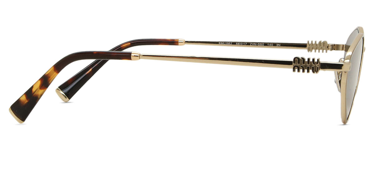Miu Miu MU56ZS ZVN5S0 Geometric Pale Gold Sunglasses