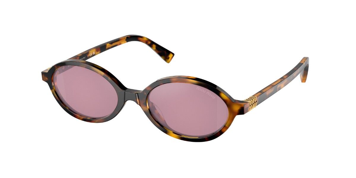 【miumiu】サングラス Miu Miu MU04ZSF Asian Fit VAU50D Oval Honey Yellow Brown Tortoise