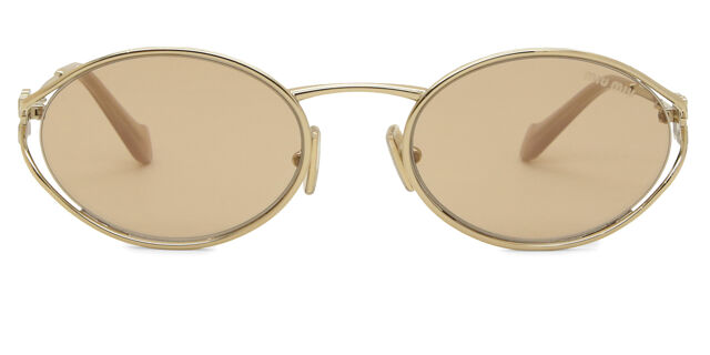 Miu Miu MU52YS ZVN20F Oval Pale Gold Sunglasses  display picture 1