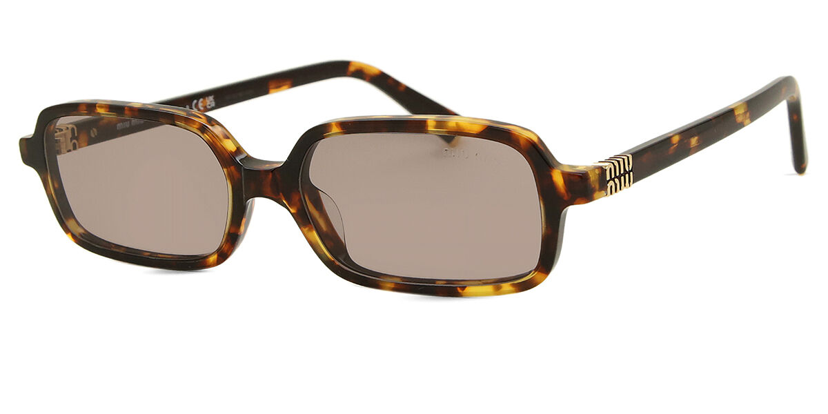 Miu Miu MU11ZS 14L20I Rectangle Honey Yellow Tortoise Sunglasses