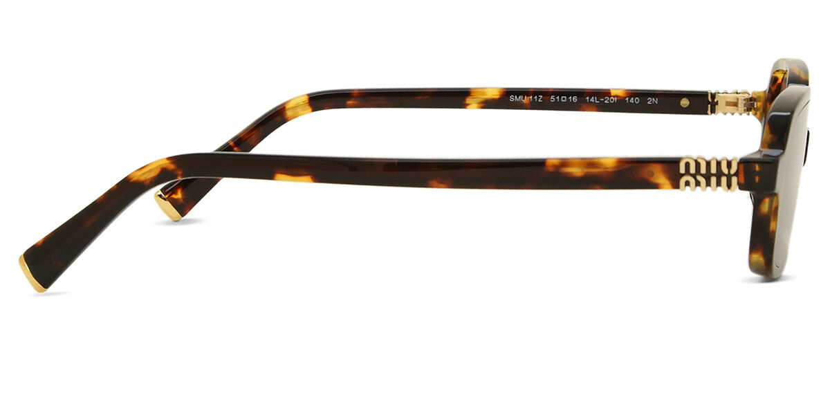 Miu Miu MU11ZS 14L20I Rectangle Honey Yellow Tortoise Sunglasses