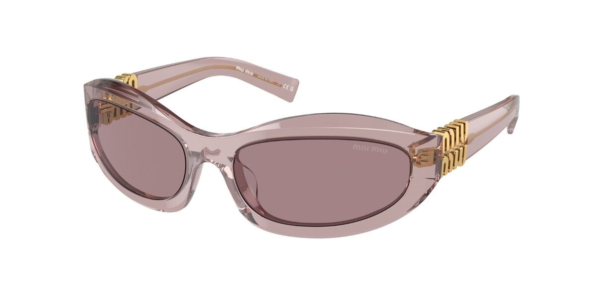 Miu Miu MU14ZSF Asian Fit 12W20I Rectangle Transparent Mauve