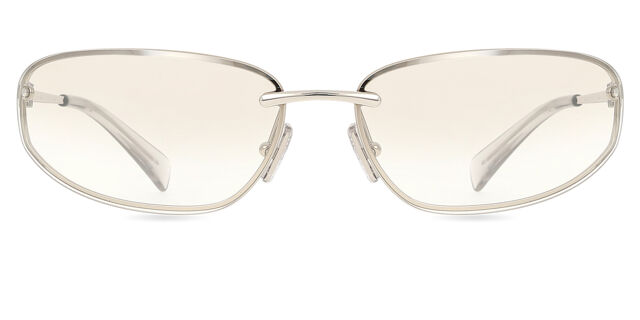 NEW SMU A50 1BC8H1 MIU MIU SILVER GREY MUA50S 1BC8H1 SHIELD WOMEN SUNGLASSES New MIU MIU MUA50S 1BC8H1 Silver/Silver to Clear Gradient  main image 3
