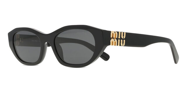Miu Miu Women Sunglasses Black Grey Oval MUA03S 16K08Z NEW AUTHENTIC Miu Miu MUA03S 16K08Z Oval Black Sunglasses | SmartBuyGlasses US main image 3