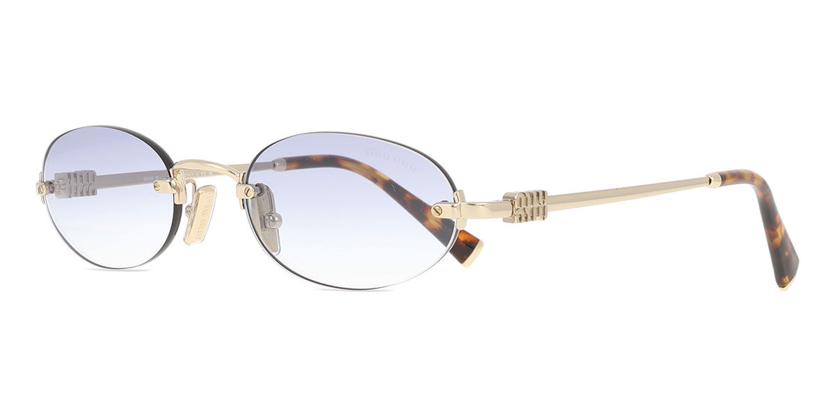 Miu Miu MUA54S ZVN80O Oval Pale Gold Sunglasses | SmartBuyGlasses US
