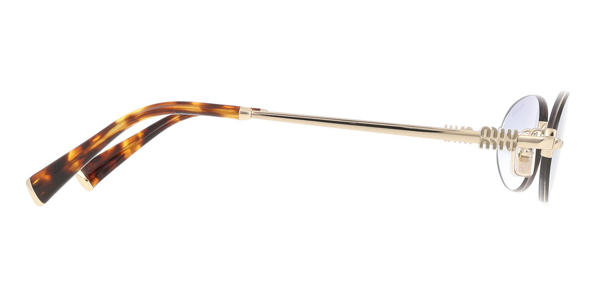Miu Miu MUA54S ZVN80O Oval Pale Gold Sunglasses | SmartBuyGlasses US