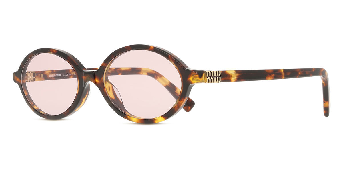 Miu Miu MU04ZS 14L4I0 Oval Tortoise Honey Sunglasses
