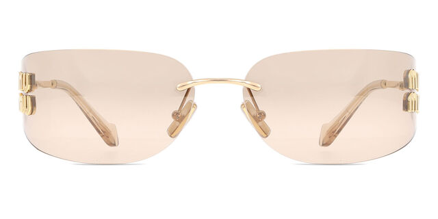 Miu Miu MUA51S 5AK20P Rectangle Gold Sunglasses  display picture 3