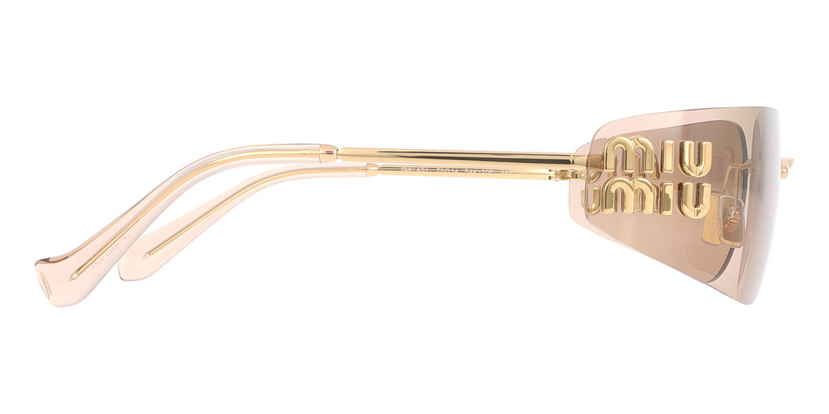 Miu Miu MUA51S 5AK20P Rectangle Gold Sunglasses | SmartBuyGlasses US