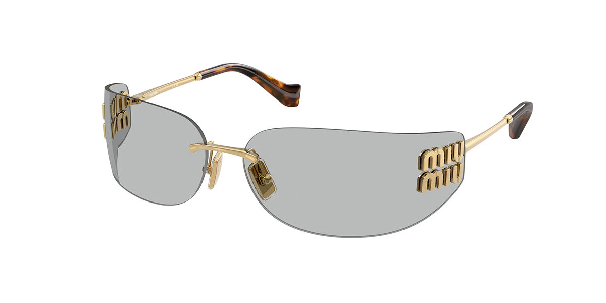 Miu Miu MUA51S 5AK50K Rectangle Gold Sunglasses | SmartBuyGlasses US