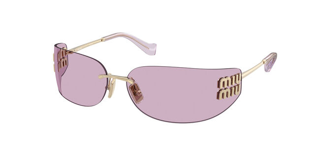 Miu Miu MUA51S 5AK90Y Rectangle Sunglasses – Gold\\ Pink Miu Miu Sunglasses MUA51S 5AK90Y Gold/Pink Infrared Women  main image 3