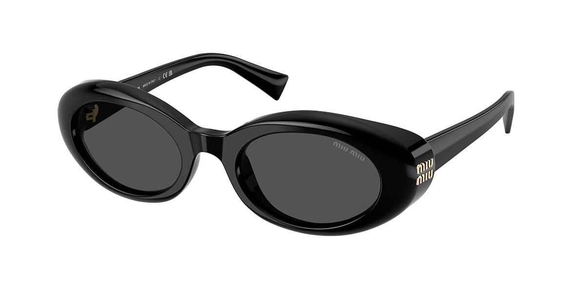 Miu Miu MU06ZS 1AB5S0 Oval Black Sunglasses | SmartBuyGlasses US